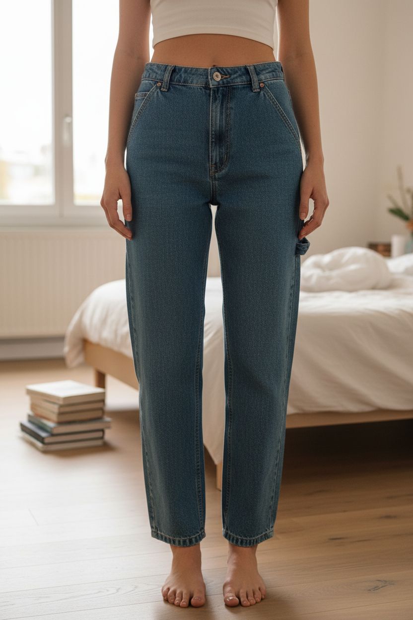 Jean Jennyfer debout, face à la caméra, dans une chambre à la lumière douce, avec une lumière naturelle filtrant par la fenêtre.