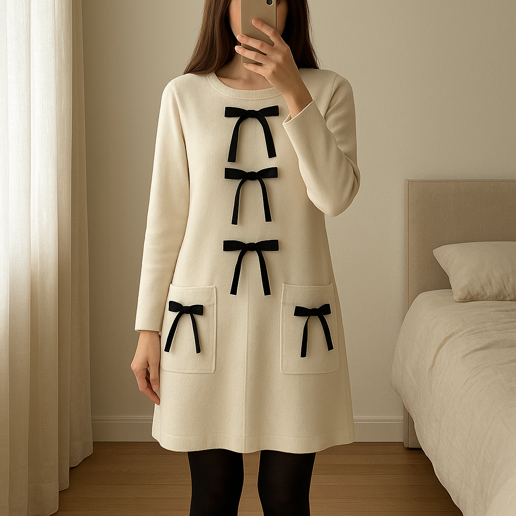 Robe Zara Neuf T36 debout, face à la caméra, dans une chambre à la lumière douce, avec une lumière naturelle filtrant par la fenêtre.